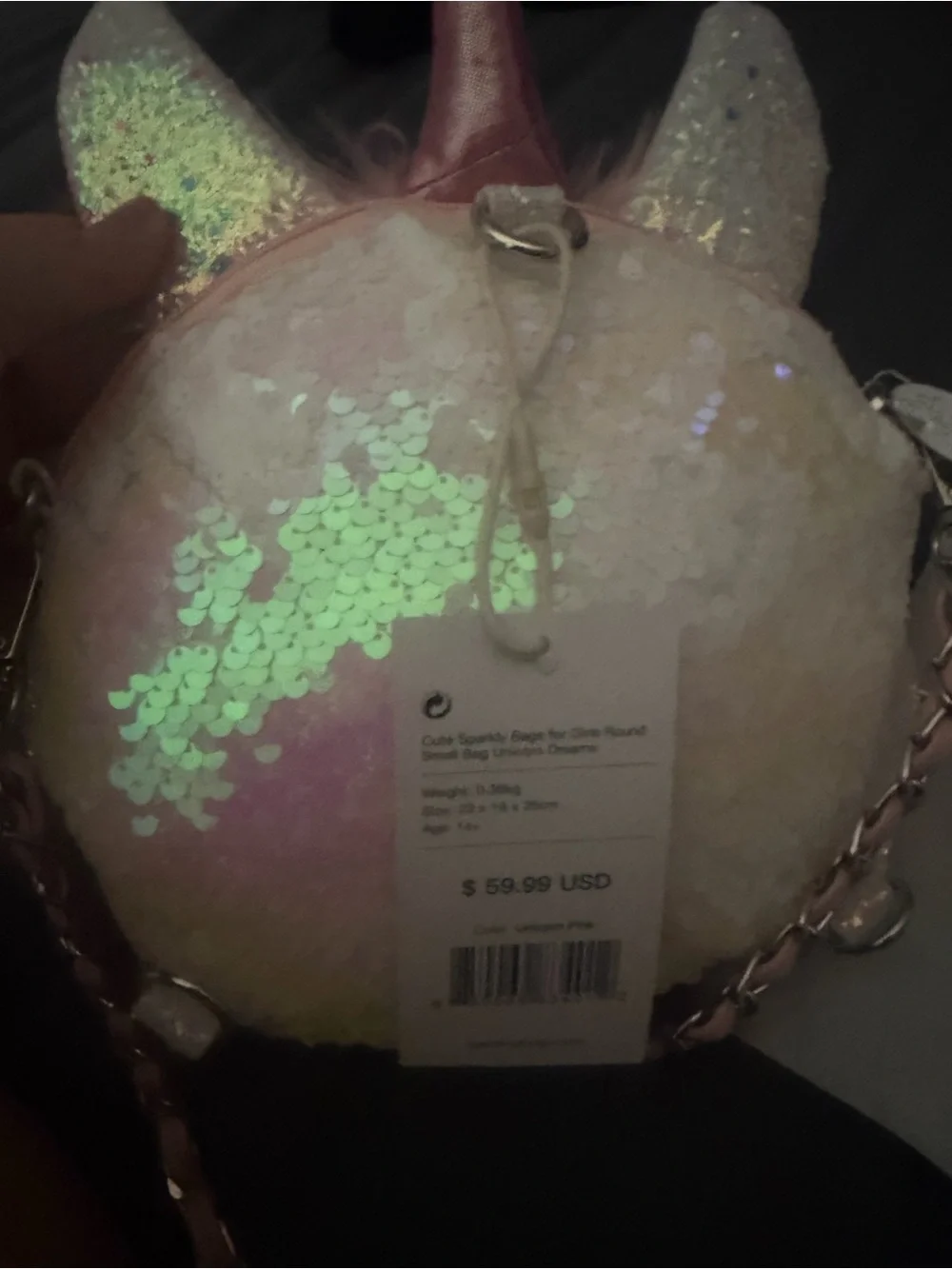 & Other Stories Pink & White Sequin Unicorn Crossbody Bag for Kids
